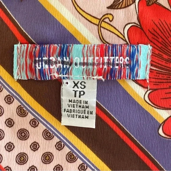 Urban Outfitters Dress Women XS Y2K Floral Mallory Cowl Neck Slip Mini Colorful - Picture 6 of 7